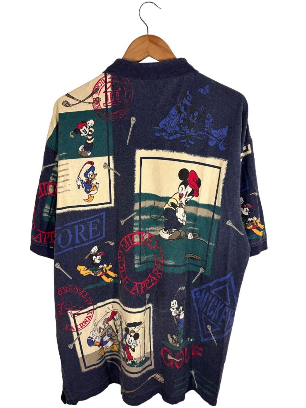 Vintage 90s Disney Store Mickey Mouse Golf AOP Polo Shirt Size Mens XL - Picture 6 of 6